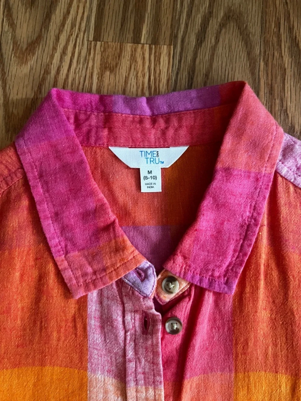 Time and Tru Sleeveless Button-Down Top - M (8-10) - NWT - Picture 3 of 7